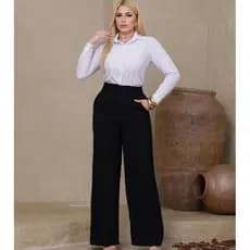 Calça Pantalona Feminina Alfaiataria Fina Cintura Alta Premium Elegante Moda Chic