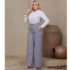 Calça Pantalona Feminina Alfaiataria Premium Cintura Alta Premium Elegante Moda Fina