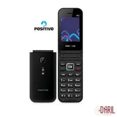 Celular Positivo P51 Flip 4G Dual SIM Câmera Traseira Tela 2,4” LCD com Rádio FM e Botão SOS Preto