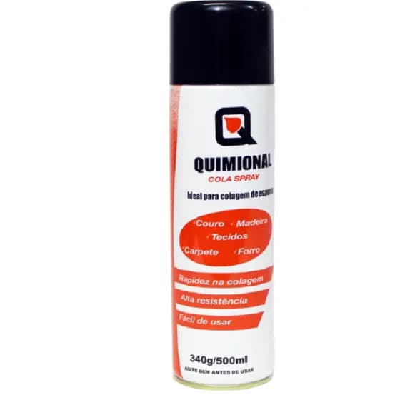 Cola Spray De Contato Sapateiro Tapeceiro Marceneiro Madeira Espuma Tecido Artesanato Quimional 340g