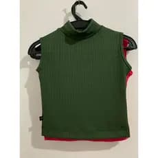 Blusa Blusinha Canelada Gola Alta - Blusa Canelada Feminina Sem Manga - Blusinha Gola Alta