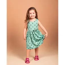Vestido de Menina Vestido Infantil Estampado Tamanhos 2, 4, 6