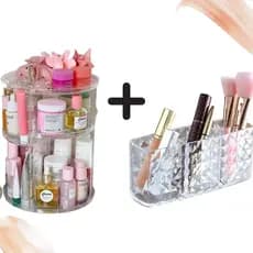 🧊✨ Kit Glamour Diamante - Organizador diamante e Porta Pincel