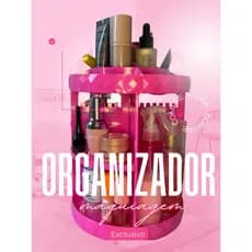 Organizador de Maquiagem Cosméticos Diamante 3D Giratório 360 Rosa - Original