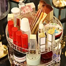 Organizador para Maquiagem e Cosméticos Acrílico Giratório 360º