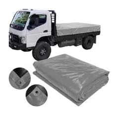 Lona Caminhão CK400 Cinza x Preta 10x4 Mt com Ilhós e PVC Impermeável