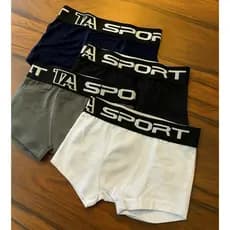 Kit 4 Cuecas Box Boxer Infantil Crianças Confort Lisa Algodão