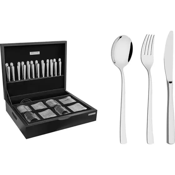 Faqueiro Tramontina Aço Inox C/ Estojo Berlin Brilho 101 Pç
