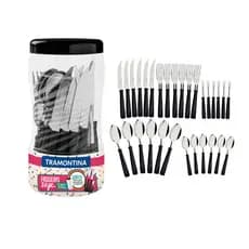 Faqueiro Tramontina Aço Inox New Kolor 30 Pç Preto