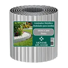 Limitador Metálico Ondulado para Jardim 10cm x 3mt Prata