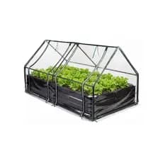 Canteiro Metálico para Jardim com Estufa 90cm x 180cm Preto