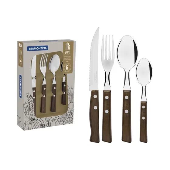 Faqueiro Tramontina Lâminas de Inox Tradicional 24 Pç