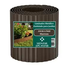 Limitador Metálico Ondulado para Jardim 20cm x 6,1mt Marrom