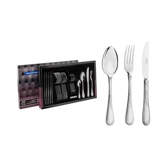 Faqueiro Tramontina Inox C/ Estojo Renascença 24 Pç