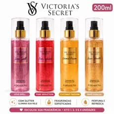 Kit 1,2,3 e 4 Body Splash Glitter Viicttoriia Secrett Love Spell Pure Seduction Vanilla Coconut