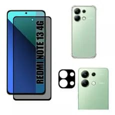 Kit Para Xiaomi Note 13 4G Película Privacidade + Capa Capinha Anti Shock+Pelicula Camera 3D