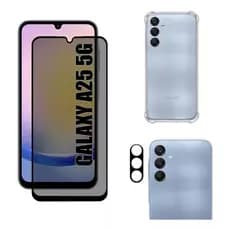 Kit Para Samsung A25 Película Privacidade + Capa Capinha Anti Shock+Pelicula Camera 3D