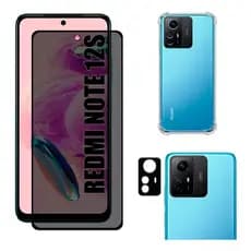 Kit Para Xiaomi Note 12s Película Privacidade + Capa Capinha Anti Shock+Pelicula Camera 3D