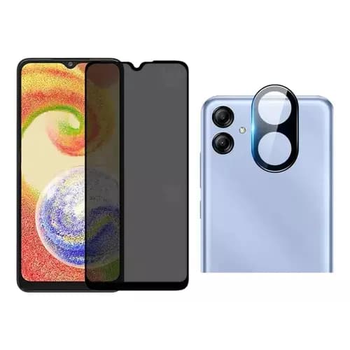 Kit Para Samsung A04E Película Privacidade + Capa Capinha Anti Shock+Pelicula Camera 3D