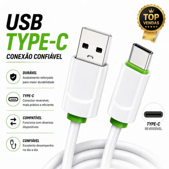 Cabo USB 2.4a Cabo Turbo Rápido 1 Metro 2 Metro Para IPHONE/V8/ TIPO C