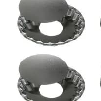 Kit Com 12 Formas Crespa Fundo Removível Para Mini Tortas Flandres 9X1,5CM
