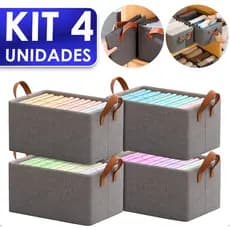 Cesto de Roupa Organizador de Gavetas Dobrável Caixa para Armazenar com Alça Multiuso