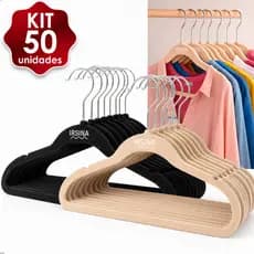 Kit Cabides Veludo Slim Adulto Antiderrapante 50 Unidades Ultra Fino Resistente e Organizador