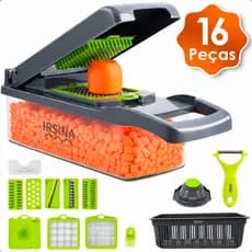 Fatiador de Legumes 16 em 1 Cortador Mandolin Multifuncional Ralador Julienne Profissional