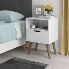 Mesa Cabeceira Retrô Nicho 1 Gaveta Organizadora Criado Quarto Mesinha Grécia Lateral Apoio Cama Box