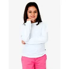 Camiseta Infantil Branca Básica Manga longa Unissex