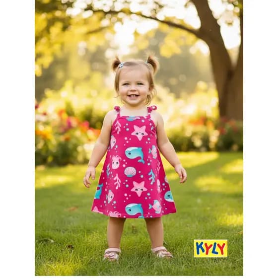 Vestido Infantil Menina Pipa/Kyly Verao Florido Lançamento