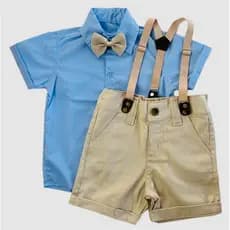 Social Infantil Menino Roupa de Casamento Conjunto Batizado Batismo Roupa de Festa Pajem Casamento Gravata Suspensório