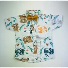 Camisa BOSQUE Temática Infantil Aniversário Social BLUSA+GRAVATA Festa Desenho animado