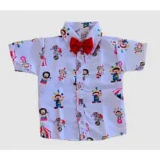 Camisa Circo Temática Roupa Infantil Festa de aniversário roupa de menino Social Blusa+Gravata