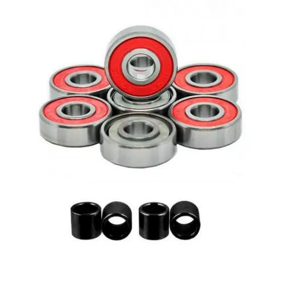 Rolamento Skate Ou Longboard Kolami Speed Reds + Espaçadores