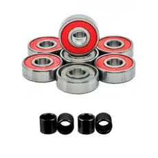 Rolamento Skate Ou Longboard Kolami Speed Reds + Espaçadores