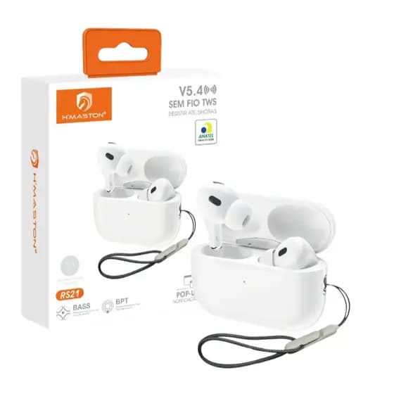 H'maston RS-21 Fone De Ouvido Sem Fio Bluetooth 5.3 TWS In-ear Portátil Com Microfone