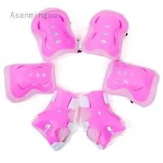 Kit De Proteção Skate Infantil Protetor Joelheira Ajustável Rosa Tamanho Unico