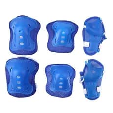 Kit De Proteção Skate Infantil Protetor Joelheira Ajustável Azul Tamanho Unico