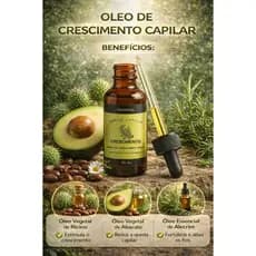 Óleo Capilar de Alecrim 30ml - Crescimento Antiqueda Capilar Brilho Fortalecedor