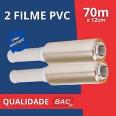 Kit 2 Rolo Fácil Filme PVC Plástico 70m Embala, Protege, Conserva Alimentos e Estética Qualidade Bac