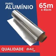 Rolo Papel Alumínio 45cm x 65m Extra Forte Grande Assar Restaurante Salão Cabelereiro Qualidade Bac