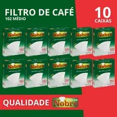 Kit 10 Cartuchos Filtro Café Papel 102 Médio com 30 Filtros Cada - Qualidade NOBRE