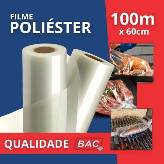 Bobina Papel Celofane Churrasco Poliester 100m x 60cm - Qualidade BAC