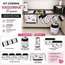 Jogo de Cozinha KIT COMPLETO com 10 peças estampado Oxford - PREÇO DE FÁBRICA CASA E DECORAÇÃO
