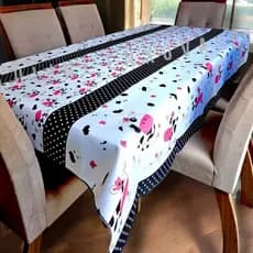 Toalha De Mesa Jantar Cozinha Estampada 200x145 Cm 6 Cadeiras Oxford Casa Decoração Premium Lavável