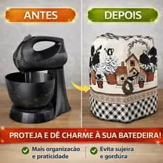 Capa Batedeira Estampada Proteção Decoração Cozinha Casa Organizador Contra Poeira Premium