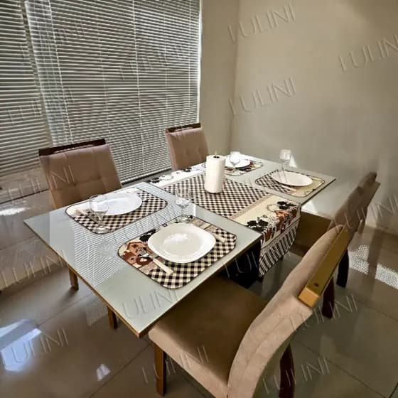 Kit Jogo Americano Caminho De Mesa 5 Peças Decoração Praticidade Tecido Qualidade Premium