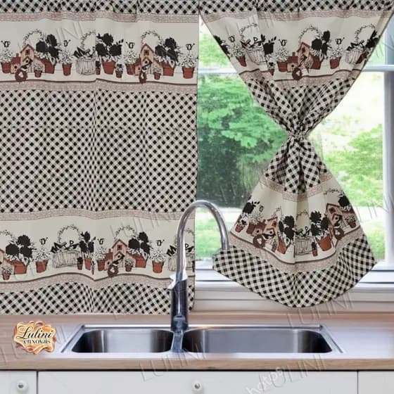Cortina Cozinha Janela Vitro 200x130cm Estampada PREÇO DE FÁBRICA