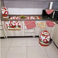 Conjunto De Cozinha Natalino Decorativo Estilo Natal